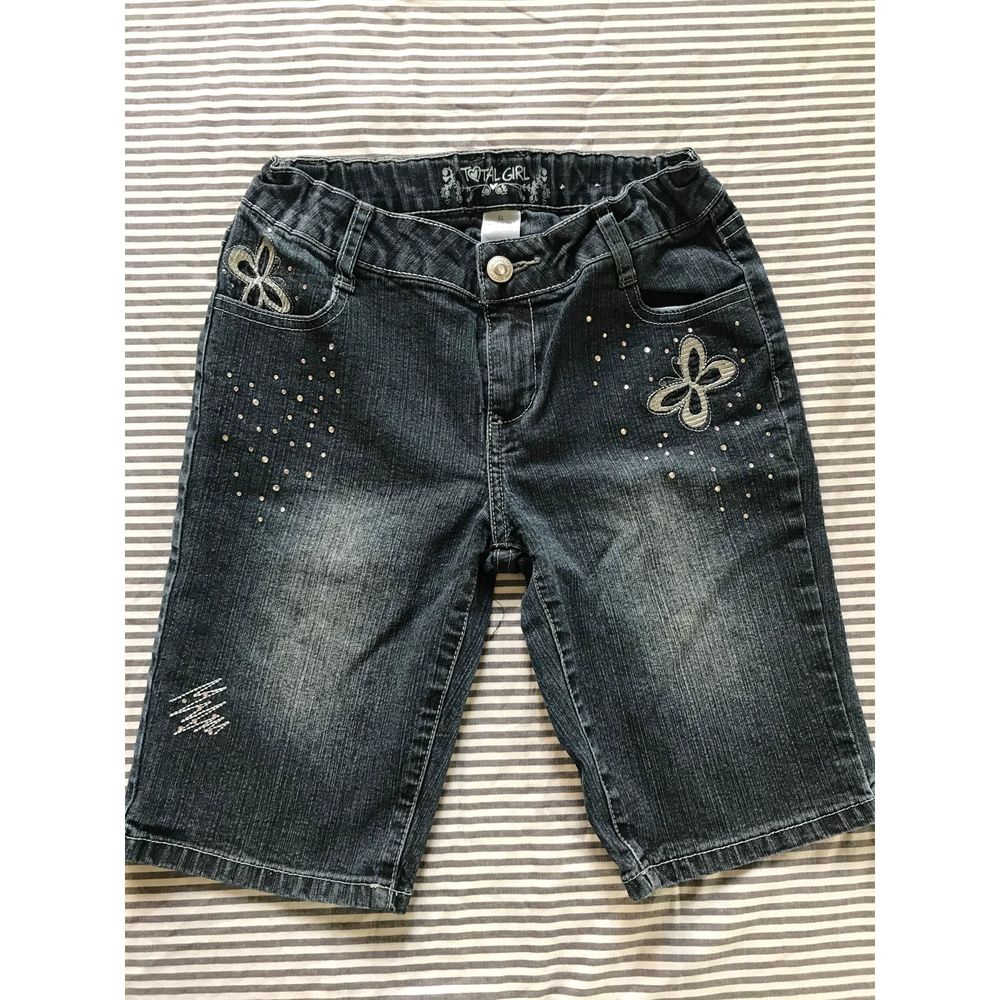 🌵Total Girl Butterfly Denim Shorts Girls 12 Jeans